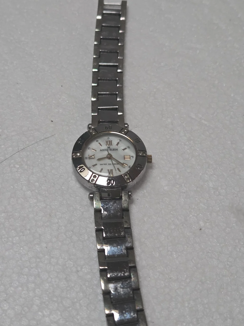 Anne Klein Silver-Tone Women's Bracelet Watch -mother Of Pearl  Dial